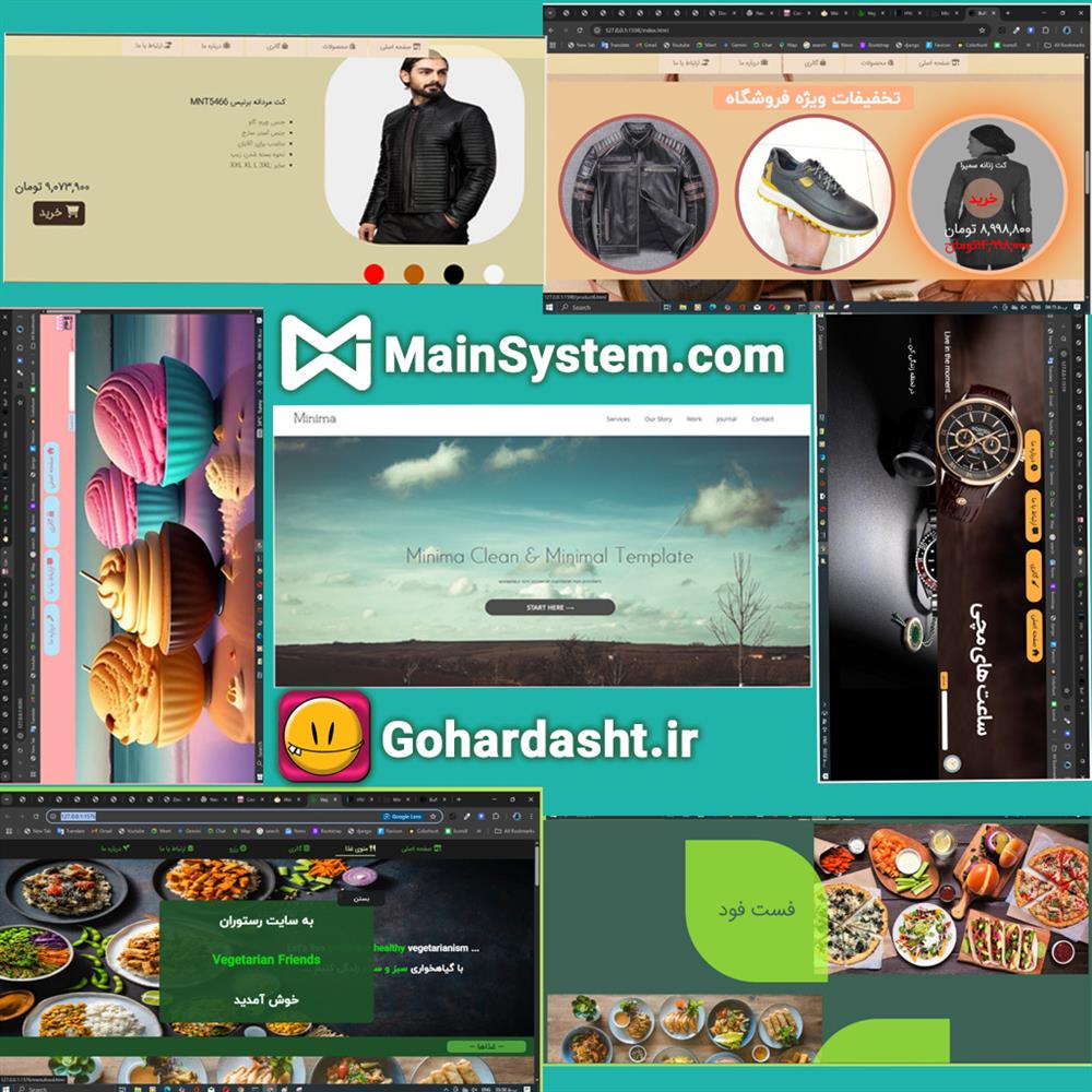 Portfolio of MainSystem & Gegli(Gohardasht) Website Projects