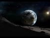 این عکس چشم اندازی از سطح کره ی ماه است و سیاره ی روبه رو کره ی زمین است        